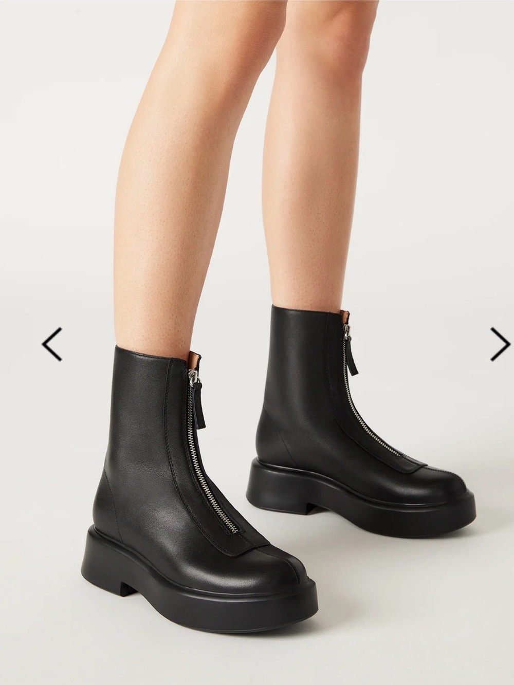 Steve Madden Black Front-Zip Lace-Up Platform Ankle Boots